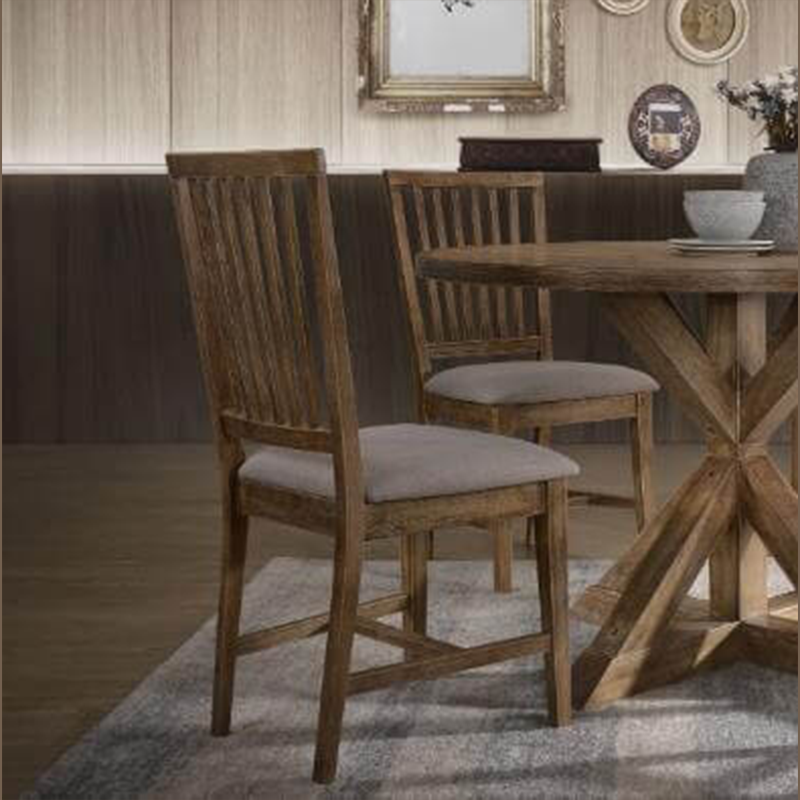 Dining chair set of two with cross buck dining table