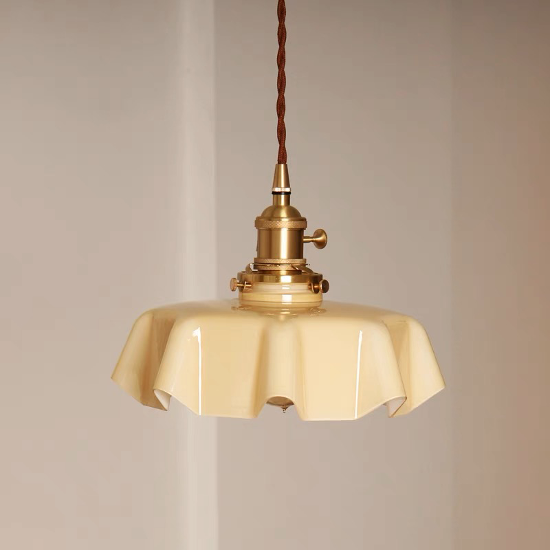 a close-up view of a kitchen pendant light