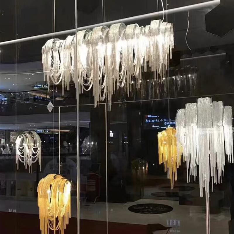 Dining chandelier light in different colors 