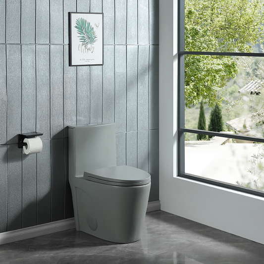 1.1/1.6 GPF Dual Flush 1-Piece Elongated Toilet with Soft-Close Seat 