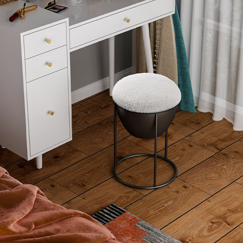 13.6 Modern Cream White Storage Vanity Stool 