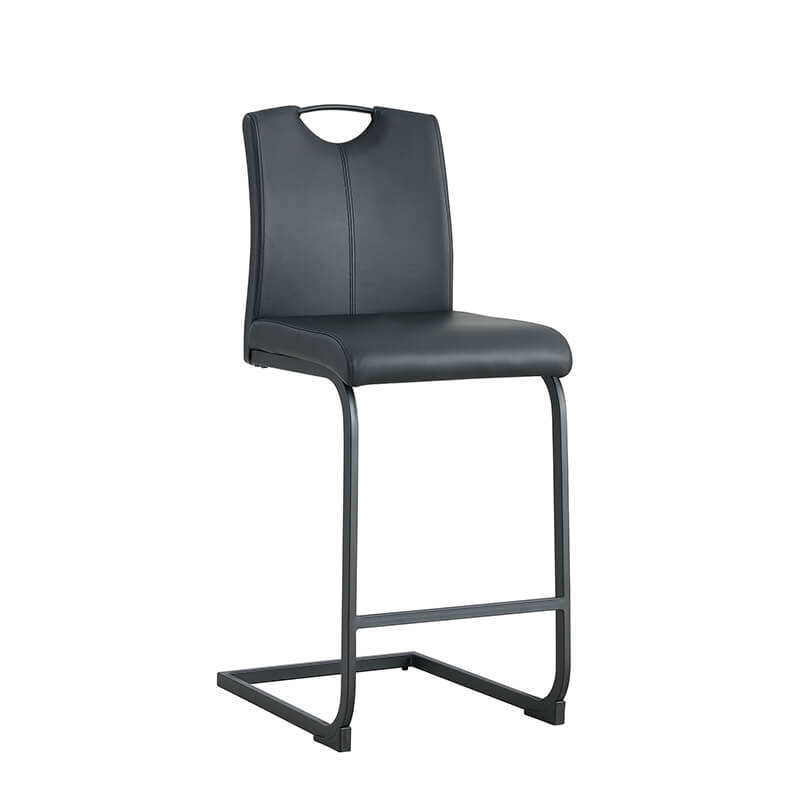 16" Black PU Leather Counter Height Barstool 