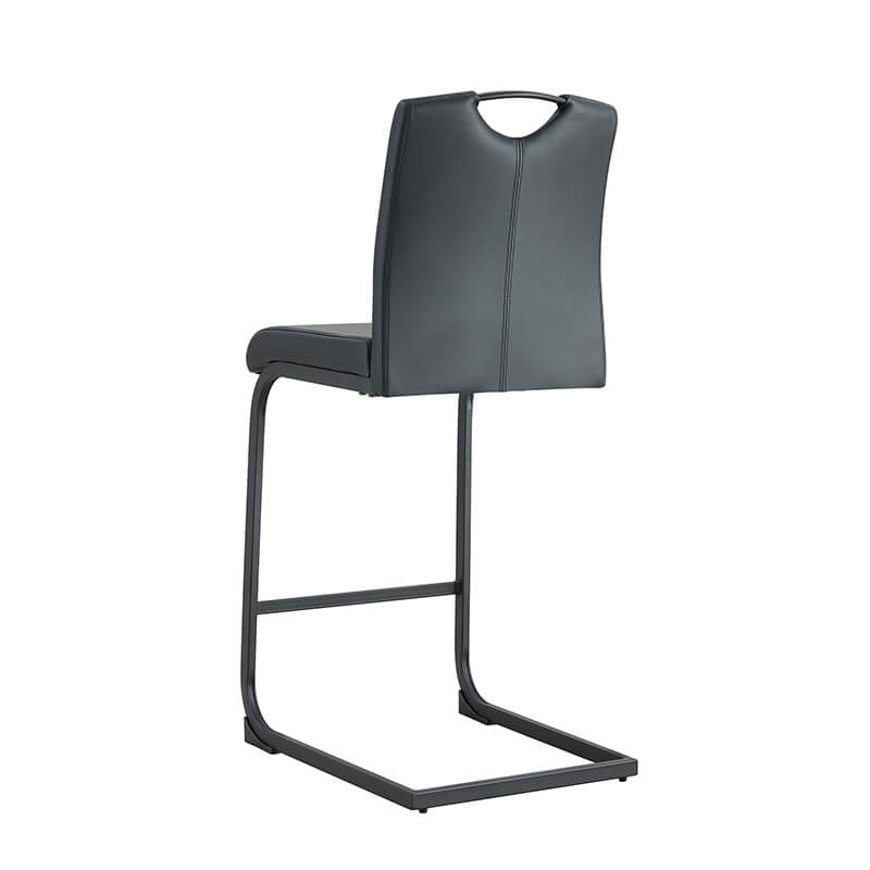 16" Black PU Leather Counter Height Barstool 