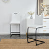 16" White PU Leather Counter Height Barstool - Set of 2