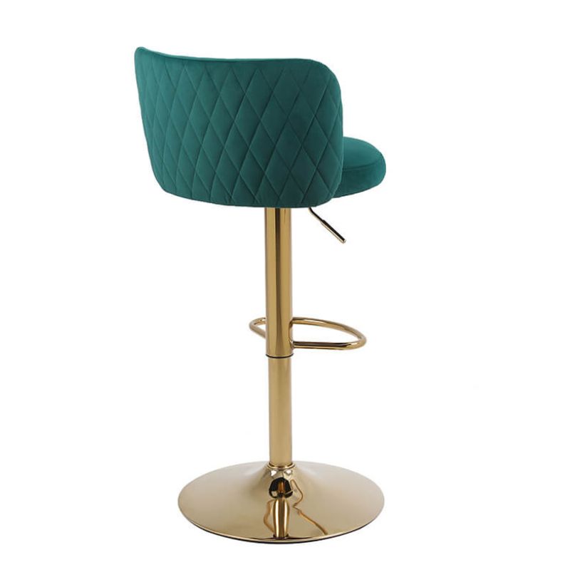 18.9" Emerald Adjustable Tufted Bar Stool