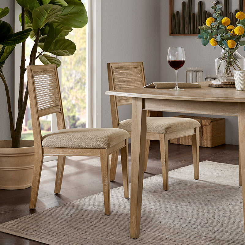 Wood dining chair in dining room setting