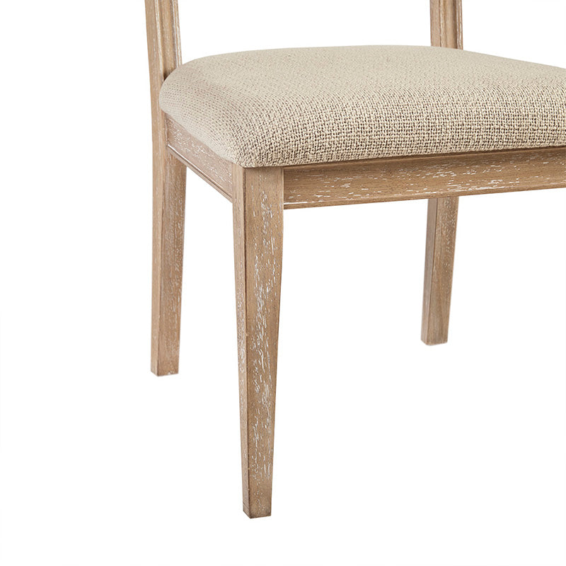 Cushioned seat of wooden dining chair