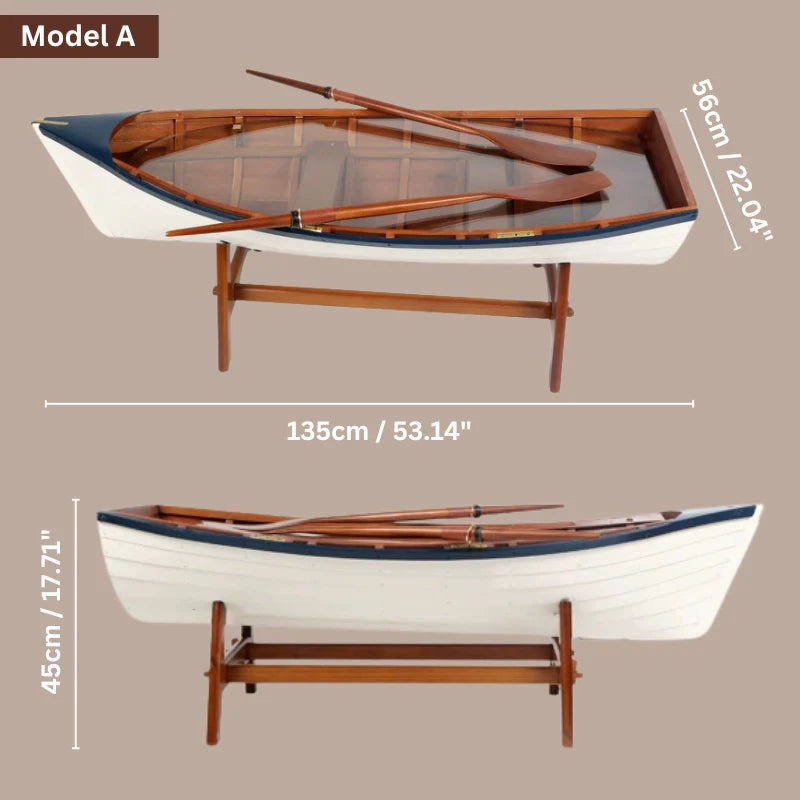 Row Boat Wooden Coffee Table