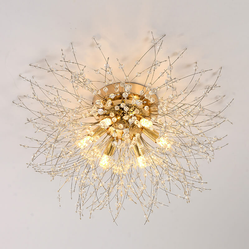 Sputnik Crystal Firework Flush Mount Light