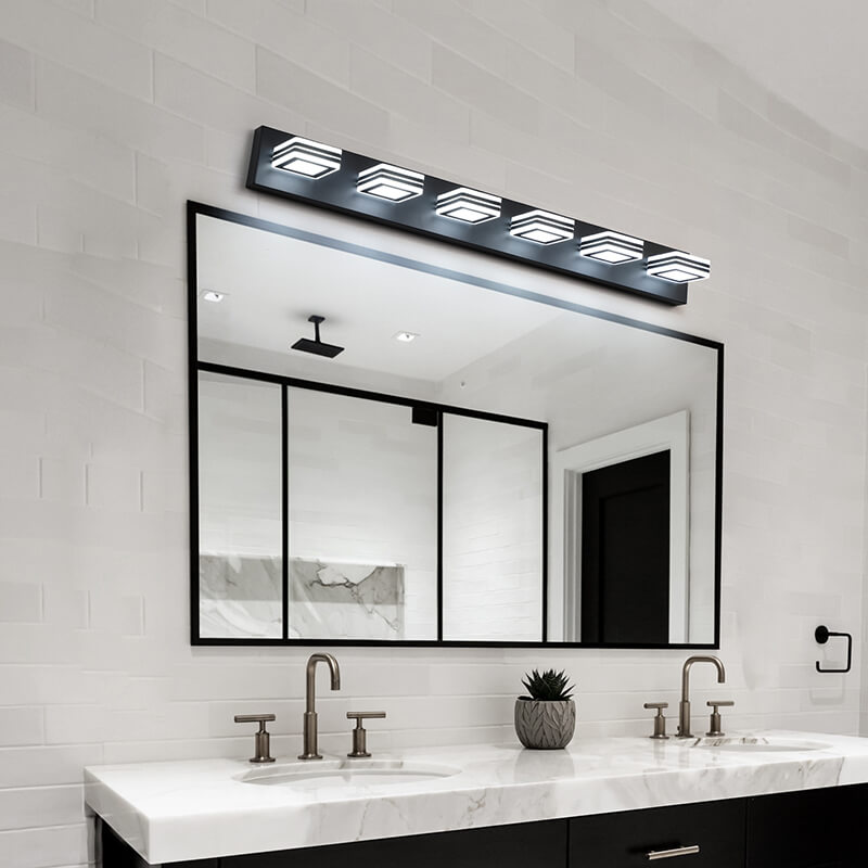 Black Acrylic 6-Lights LED Vanity Light