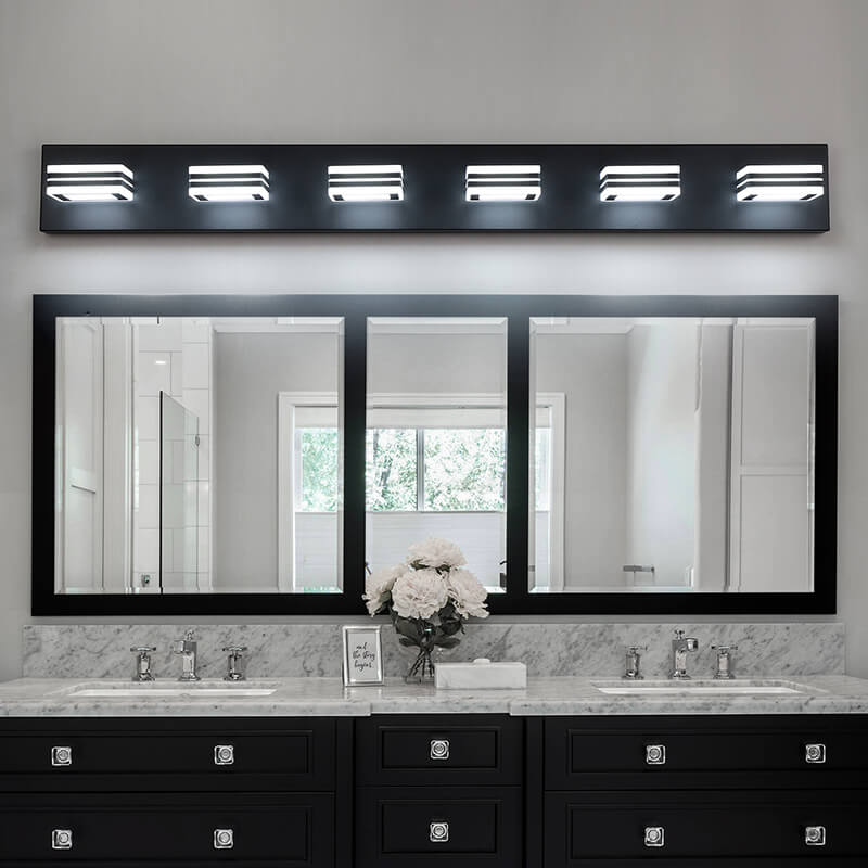 Black Acrylic 6-Lights LED Vanity Light