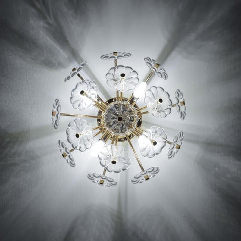 Gold Crystal Sputnik Flush Mount Light