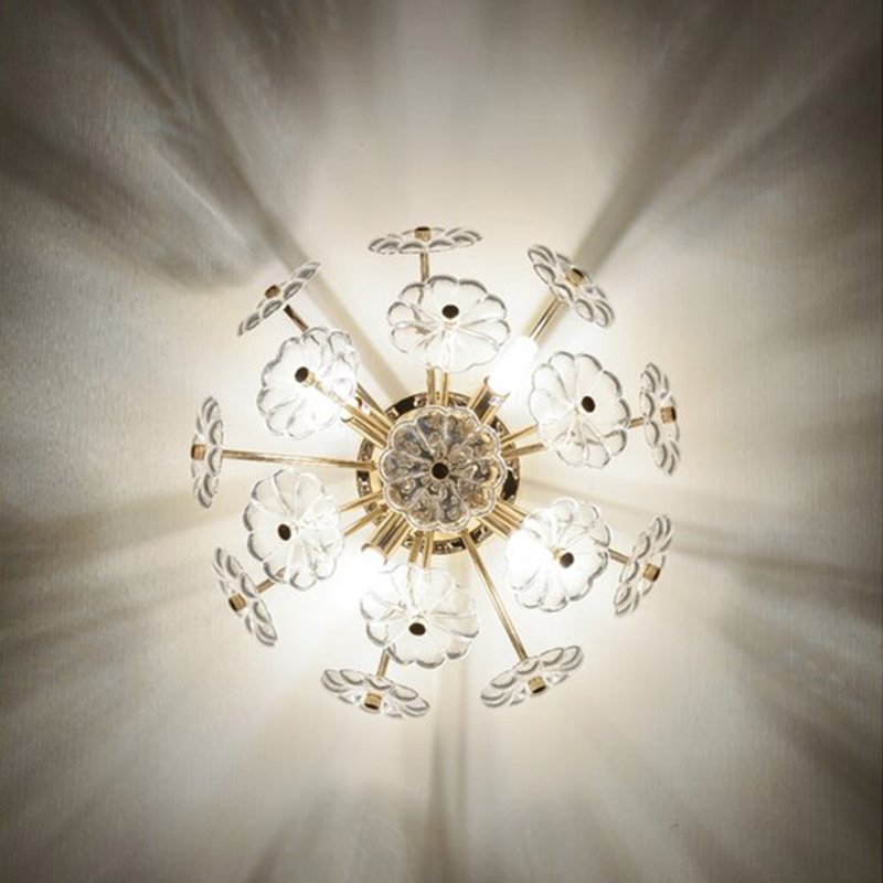 Gold Crystal Sputnik Flush Mount Light