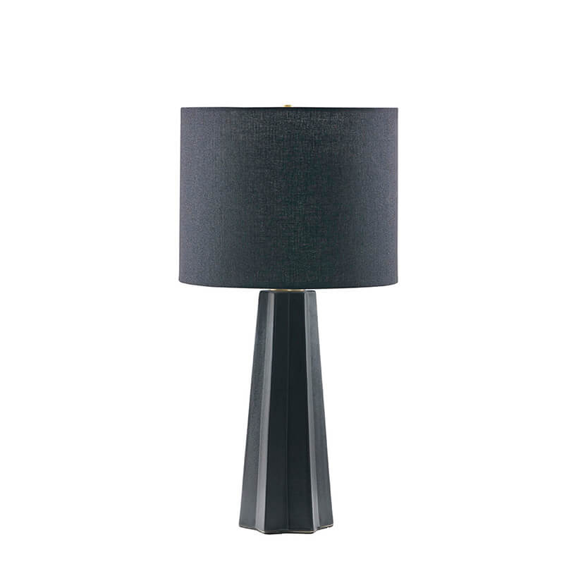 11.5" Black Geometric Ceramic Table Lamp