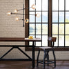 44.5" Bronze 6-Globe Light Architectural Metal Chandelier - Modern Light