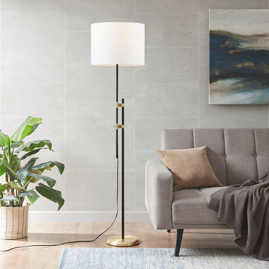 15.8" White Asymmetrical Metal Floor Lamp