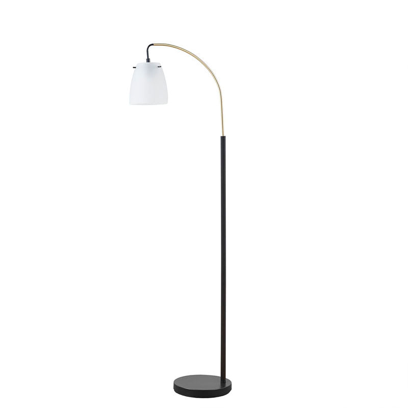 Matte Black Arched Metal LED Floor Lamp