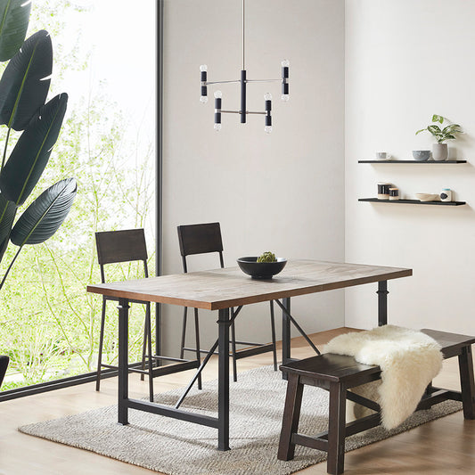 Dining room chandelier over in a dining area