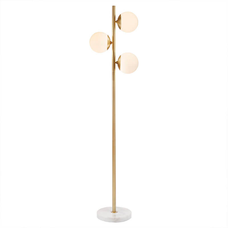 Gold 3-Globe Light Metal Floor Lamp