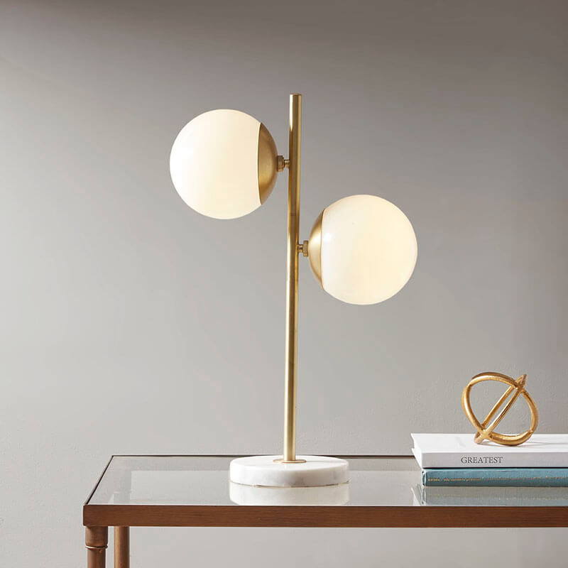 Gold Glass Marble Base Table Lamp