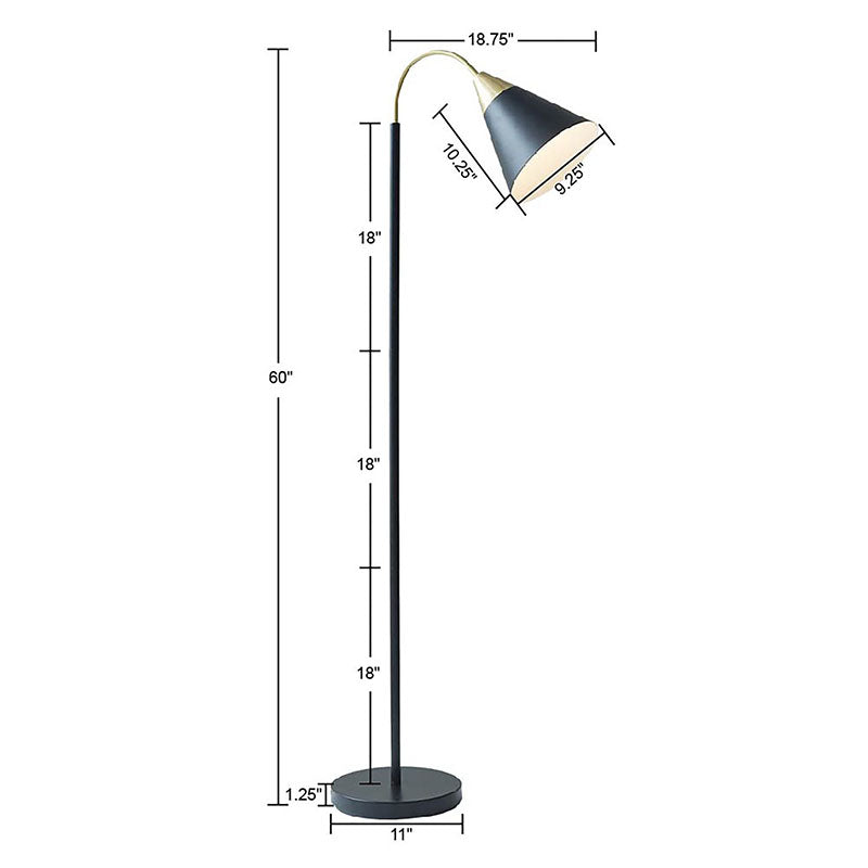 Matte Black Arched Metal Floor Lamp