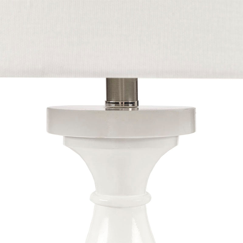 15.8" White Resin Polyester Table Lamp