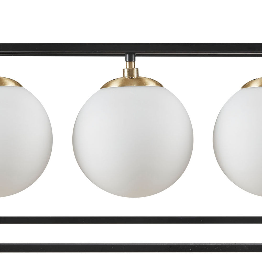 6-Light Frosted Glass Globe Linear Chandelier 