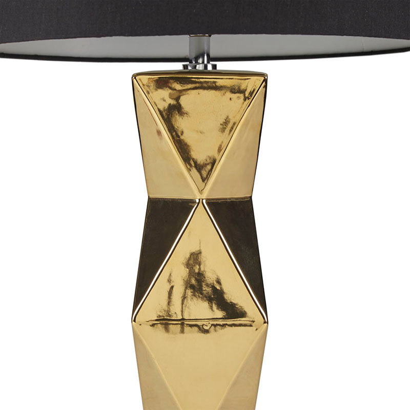 Gold Geometric Polyester Ceramic Table Lamp