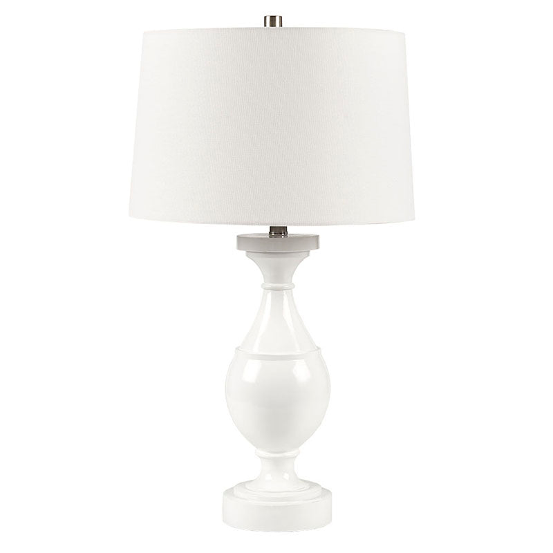 15.8" White Resin Polyester Table Lamp