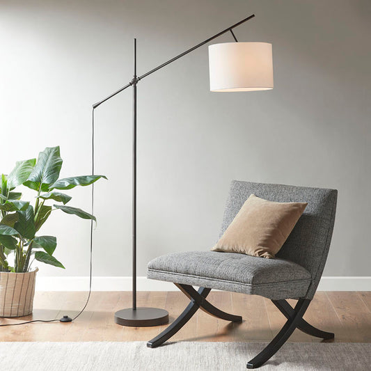 44.3" Adjustable Arched Polyester Floor Lamp