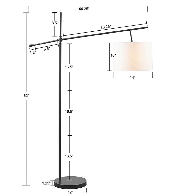 44.3" Adjustable Arched Polyester Floor Lamp