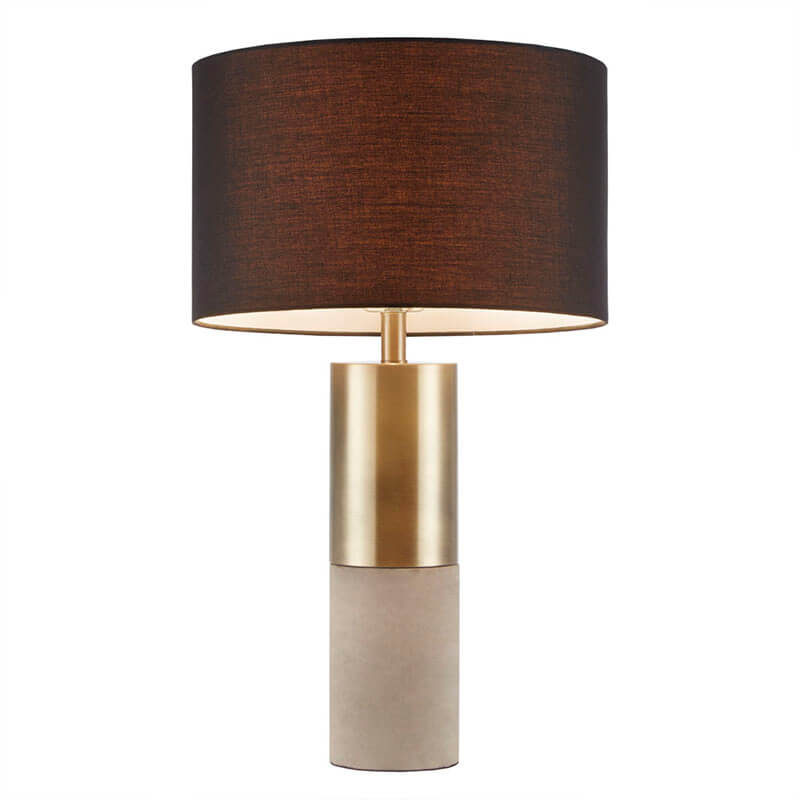 Black Concrete Polyester Metal Table Lamp