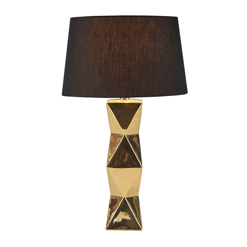 Gold Geometric Polyester Ceramic Table Lamp