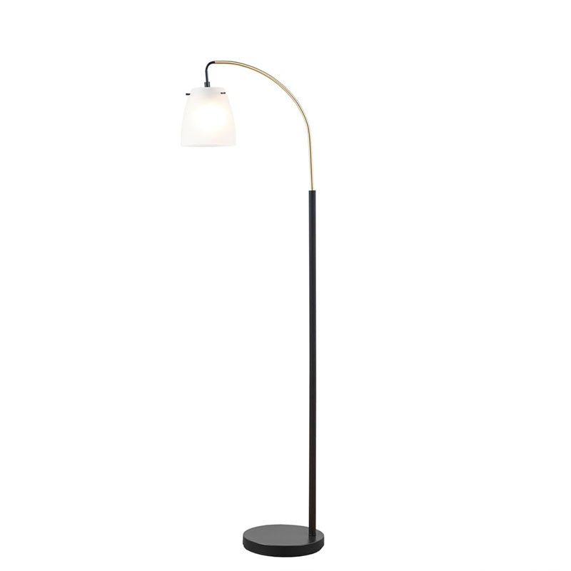 Matte Black Arched Metal LED Floor Lamp