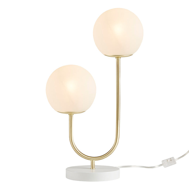 6.3" Metal 2-Light Globe Table Lamp