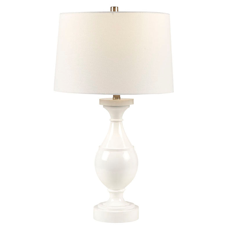 15.8" White Resin Polyester Table Lamp