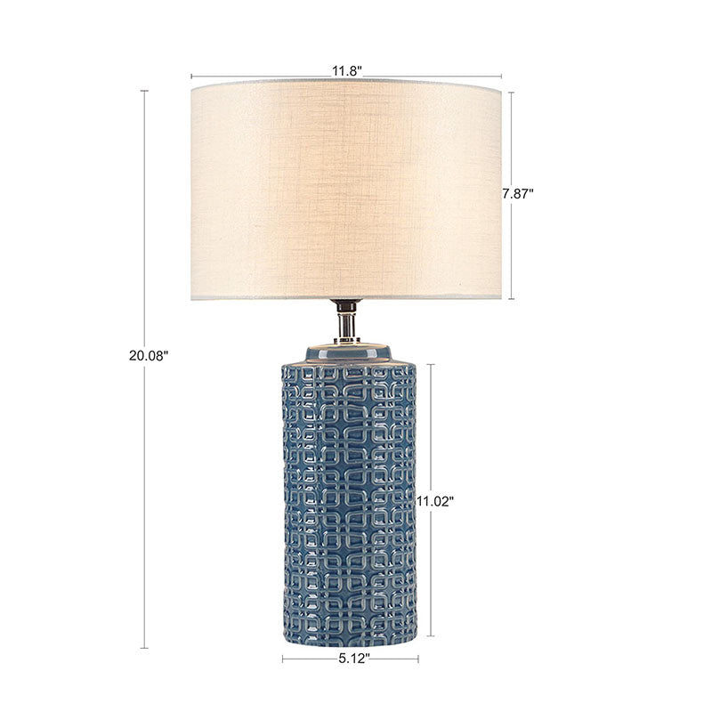 Dimension of blue and white ceramic table lamp