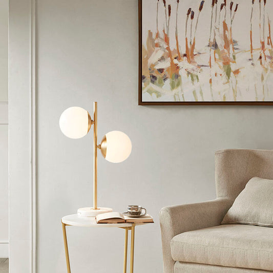 Gold Glass Marble Base Table Lamp