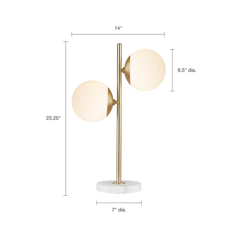 Gold Glass Marble Base Table Lamp