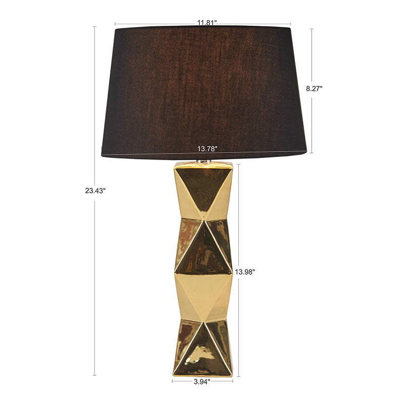 Gold Geometric Polyester Ceramic Table Lamp