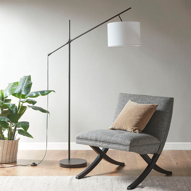 44.3" Adjustable Arched Polyester Floor Lamp