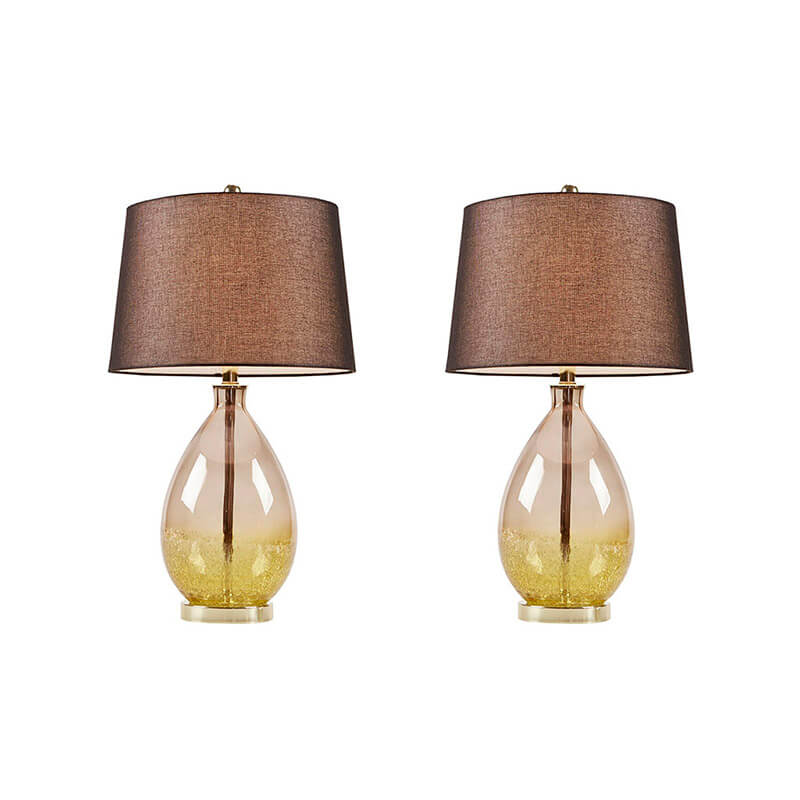 Gold Glass Fabric Shade Table Lamp