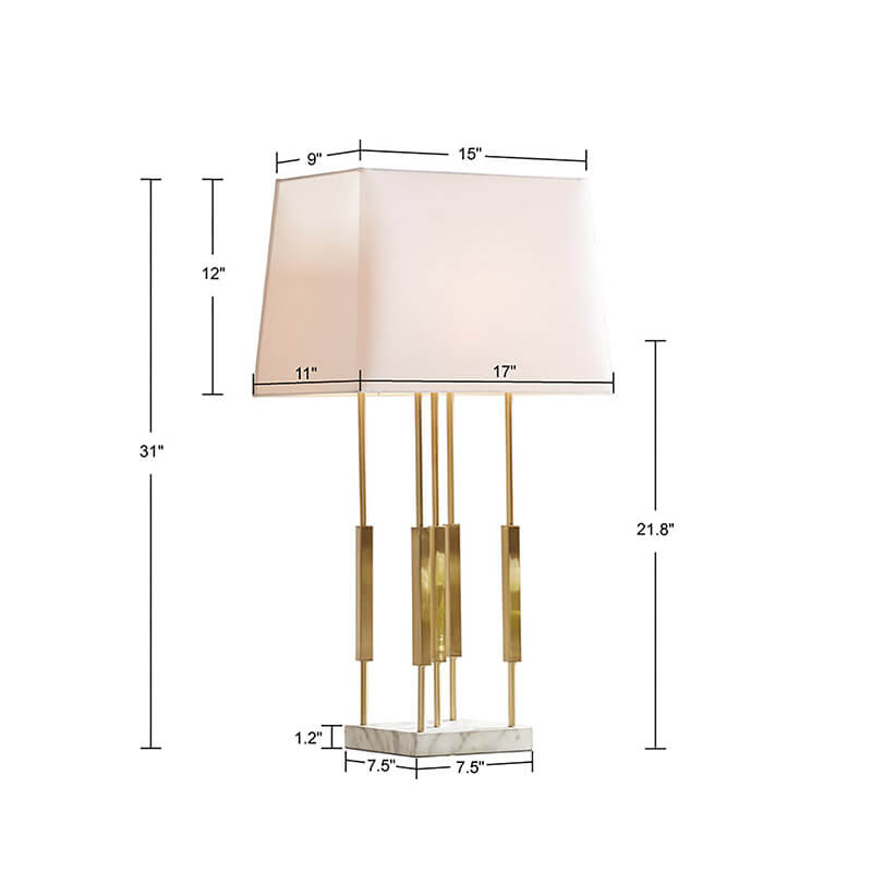 White Fabric Lampshade Metal Table Lamp