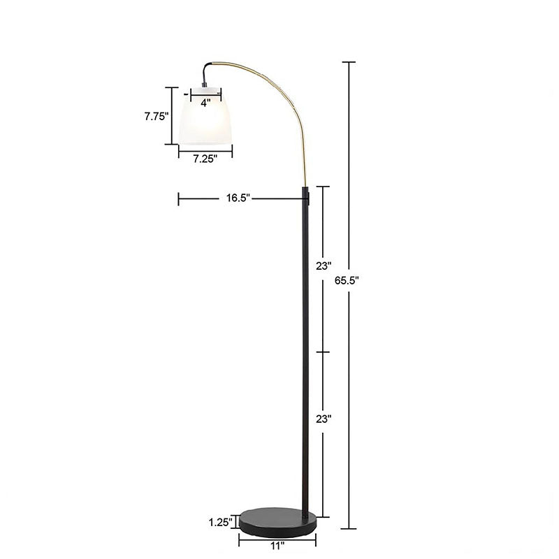 Matte Black Arched Metal LED Floor Lamp