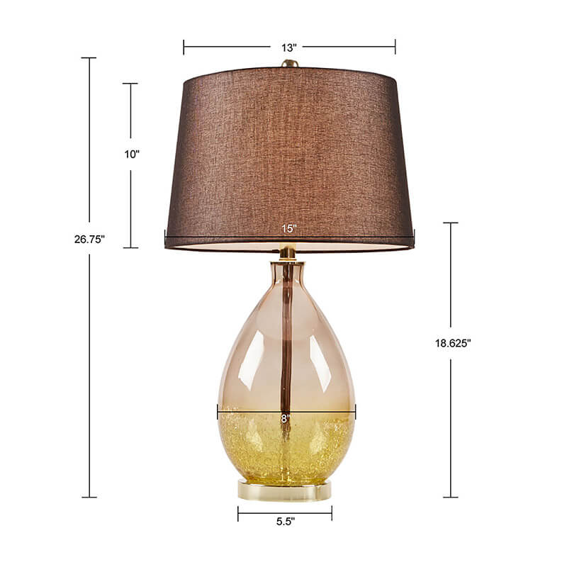 Gold Glass Fabric Shade Table Lamp