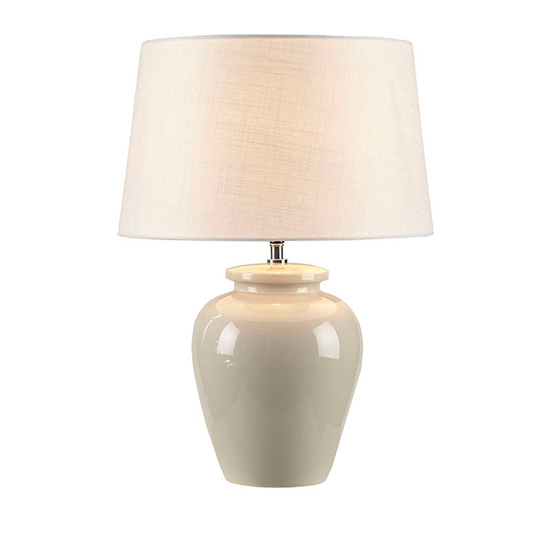 Cream LED Polyester Ceramic Table Lamp