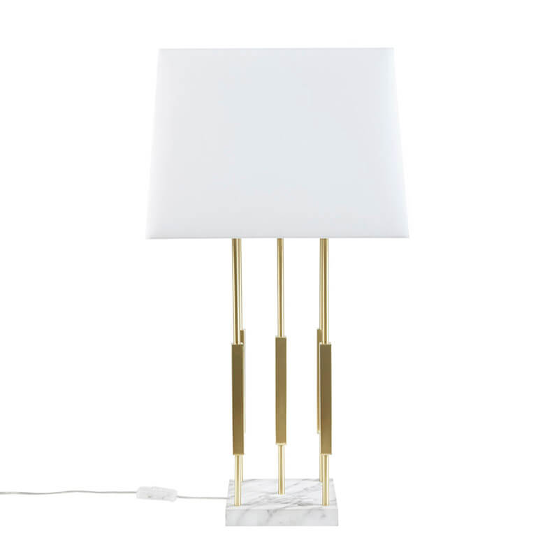 White Fabric Lampshade Metal Table Lamp