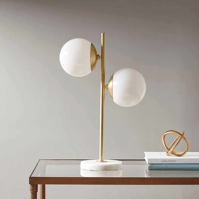 Gold Glass Marble Base Table Lamp