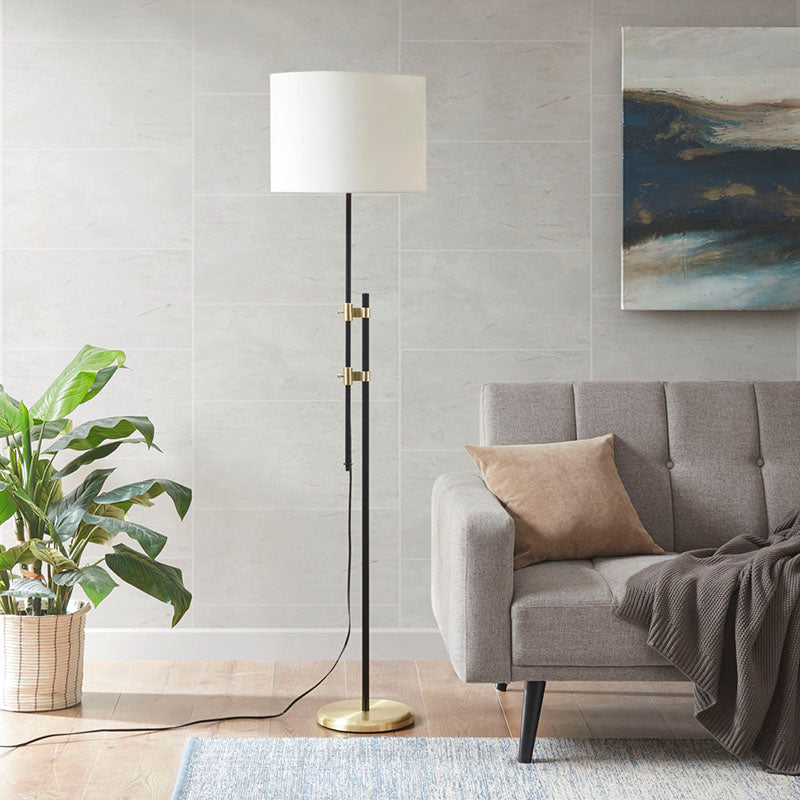 15.8" White Asymmetrical Metal Floor Lamp