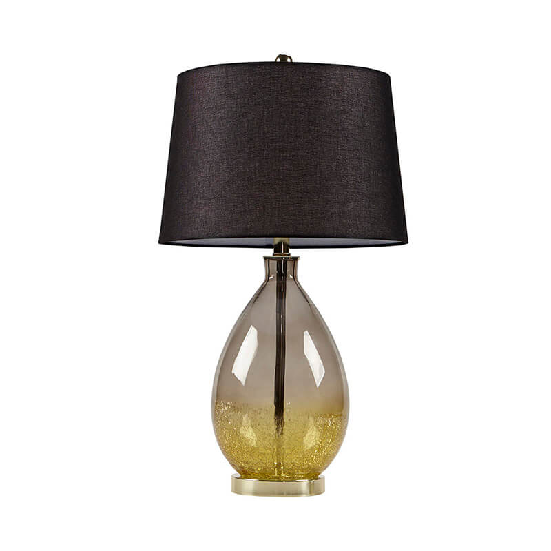 Gold Glass Fabric Shade Table Lamp